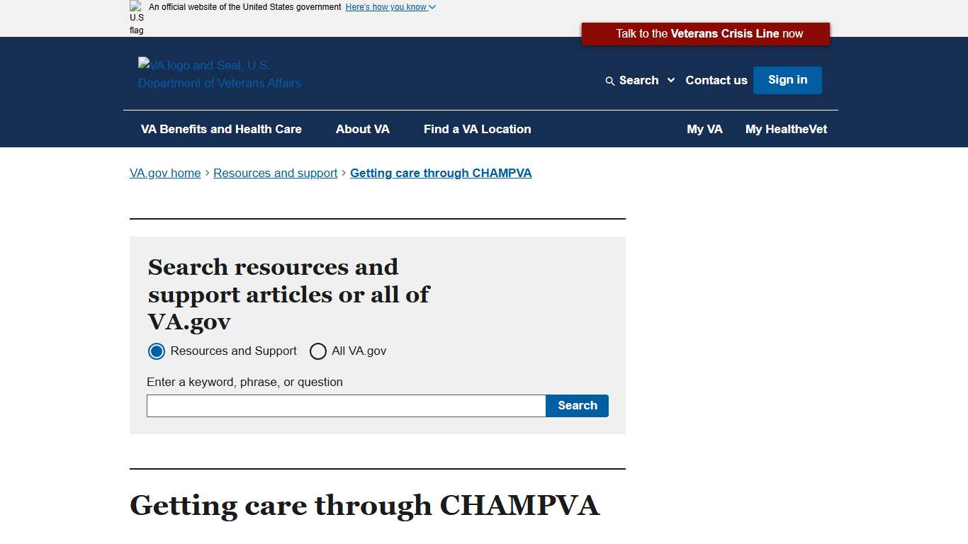 Getting Care Through CHAMPVA | Veterans Affairs