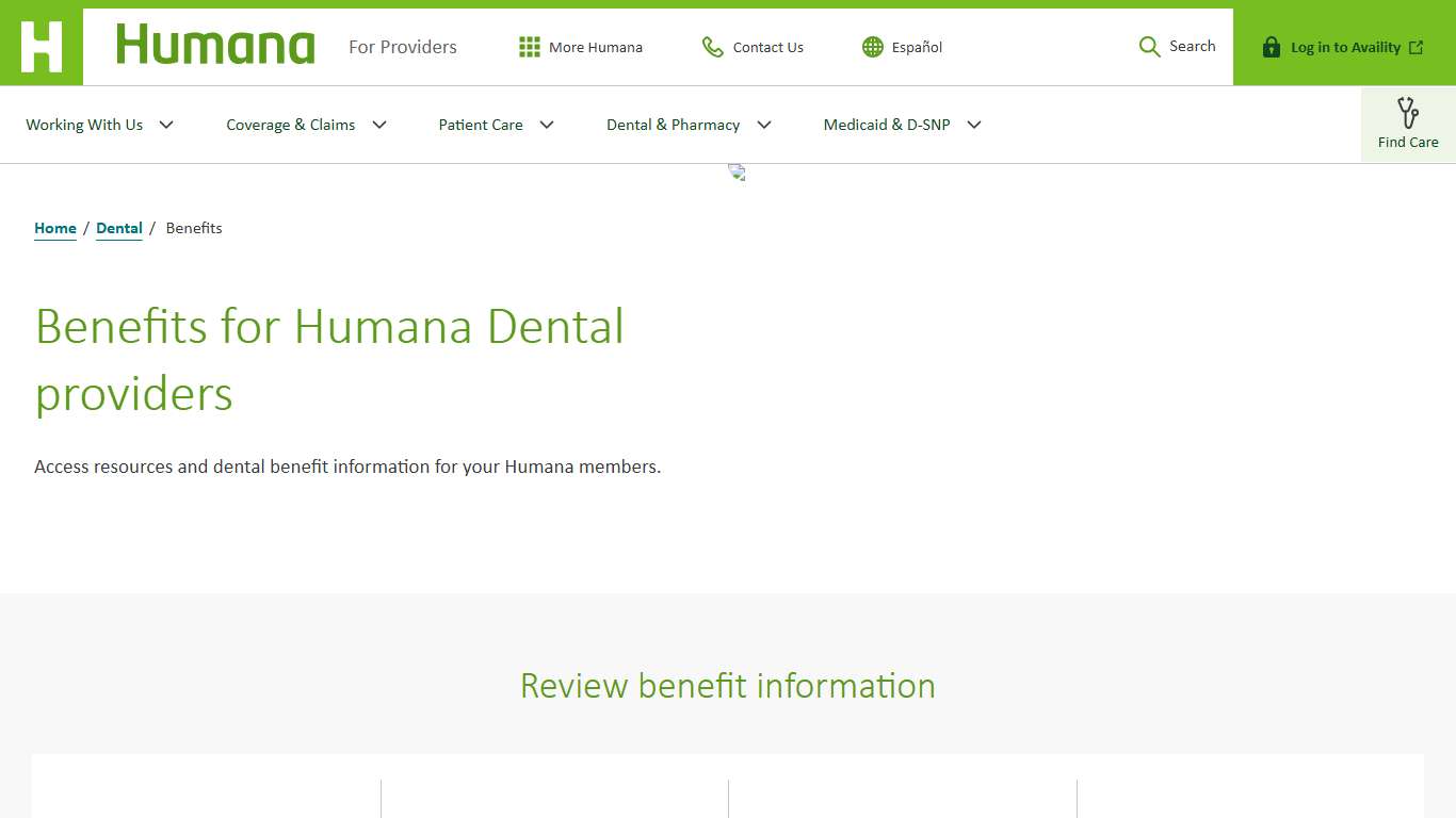 Dental Benefit Resources for Providers | Humana